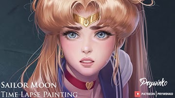 Sailor Moon  TimeLapse Painting (redraw challenge) (~5.5+ hours real time)