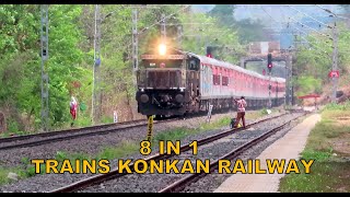 [8 in 1] One Perfect Morning with Konkan Railway Trains : Jan Shatabdi + Double Decker + Many more