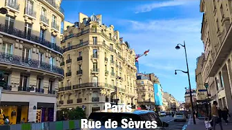 Paris city walks  Rue de Sèvres  Paris, France 4K