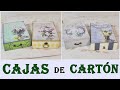 4 CAJAS PRECIOSAS HECHAS CON CARTÓN Y DECORADAS CON DECOUPAGE / CARTONAJE FACIL