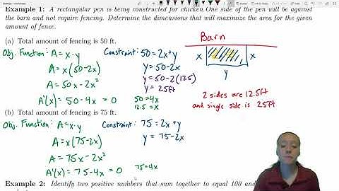 Optimization- (Calc1-Examples#25)