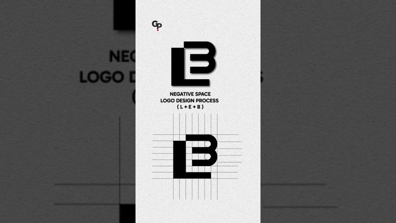 L + E + B | Negative Space Logo Design Process | Adobe Illustrator Tutorial #logodesign #shorts