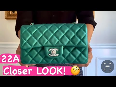 Closer Look ! | Chanel Iridescent Green Mini Flap 22A + Mod Shots - Youtube