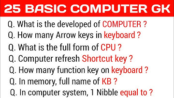 Top 25 Computer Gk | Basic Computer General Knowledge Questions and Answers | Computer Gk