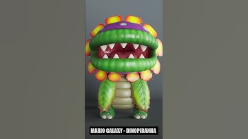 3D turnaround of Dinopiranha from Mario Galaxy #blender#mario #3dmodeling  #shorts  #3dart   #art