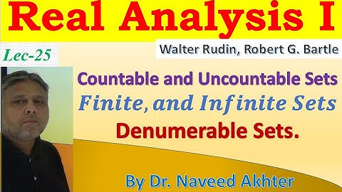 Finite, and Infinite sets. Countable and uncountable sets. Real Analysis I, Rudin, Bartle.Lec-25