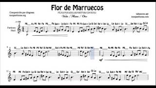 Flower of Morocco Easy Notes Sheet Music for Flute Violin and Oboe by diegosax Flor de Marruecos