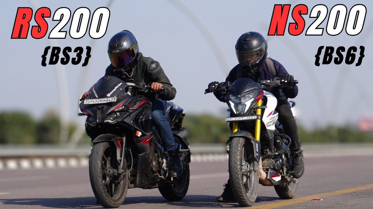 Pulsar RS200 {BS4} vs Pulsar NS200 {BS6} Drag Race - YouTube