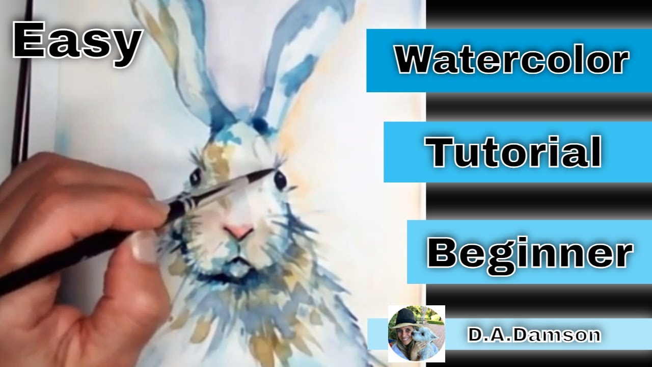 Watercolor Tutorial Bunny. Beginners Painting Tutorial Easy. - YouTube