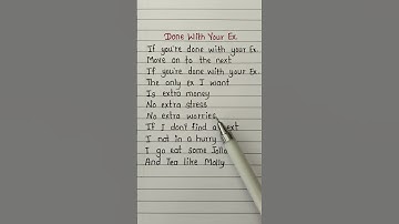 Thumbnail of Done With Your Ex song lyrics #lyrics #song #trendingsong #handwriting #youtubeshorts #shortfeed