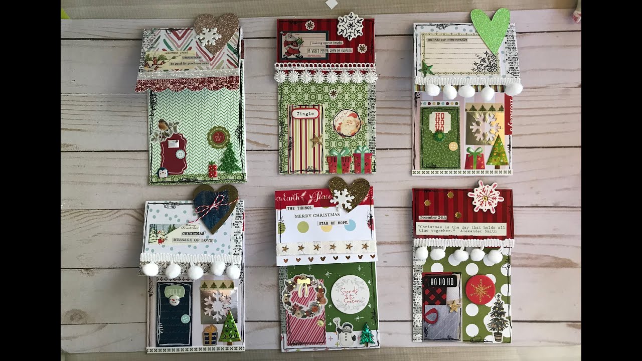 Рождественские домики из конвертов: кармашки для журналов — видео процесса — Craft With Me