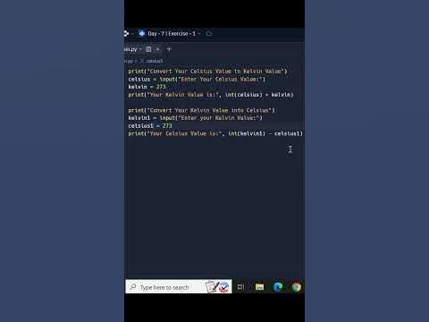 Creating a Python Program of Kelvin to Celsius Converter | #python ...