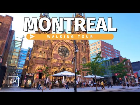 Montreal, 캐나다 | Saint Catherine 거리 | 도심 산책 4K