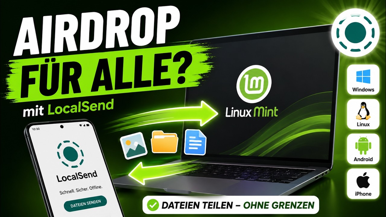 AirDrop für ALLE Geräte: Dateien kabellos senden mit LocalSend - YouTube