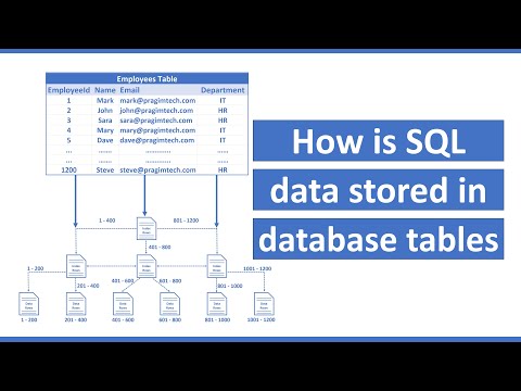 How is data stored in sql database