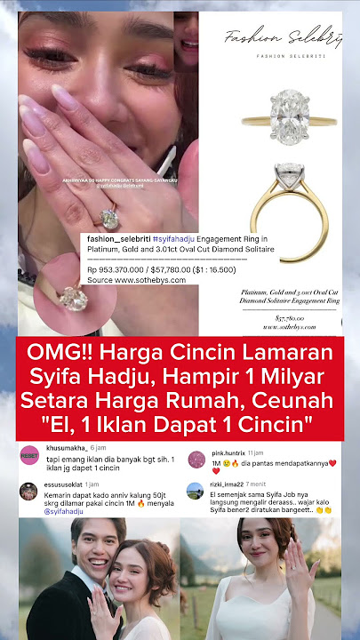HARGA CINCIN LAMARAN SYIFA HADJU. #syifahadju #elrumi #gosipartis #beritaterkini #trending #viral