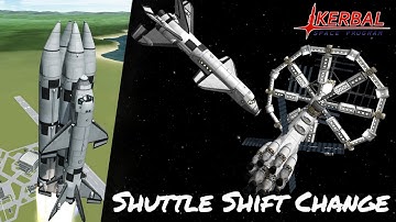 KSP Space Station Shuttle Shift Change (Tutorial:34) Kerbal Space Program 1.2 -  Stock Parts