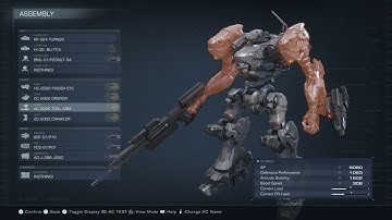 Armored Core 6 - Chapter 1 Illegal Entry: Garage: AC Design: Assembly: Defeault Statistics: Melander