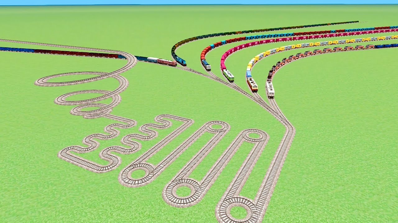 ALL TRAIN CROSSING CURVED CIRCLE TRACK 🥭 UTURN RISKY SLIDE RAILROAD RAILWORK BEANG DRIVE 