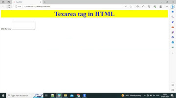 How to use textarea tag in html