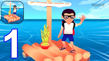 IDLE Raft - Gameplay Walkthrough Part 1 Build Your Raft And Survive In The Open Sea (iOS, Android)