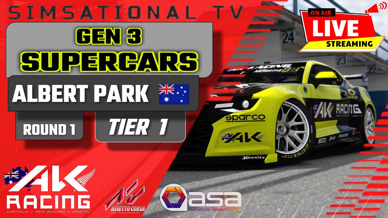 AK RACING - GEN 3 SUPERCARS - TIER 1 - ALBERT PARK - YouTube