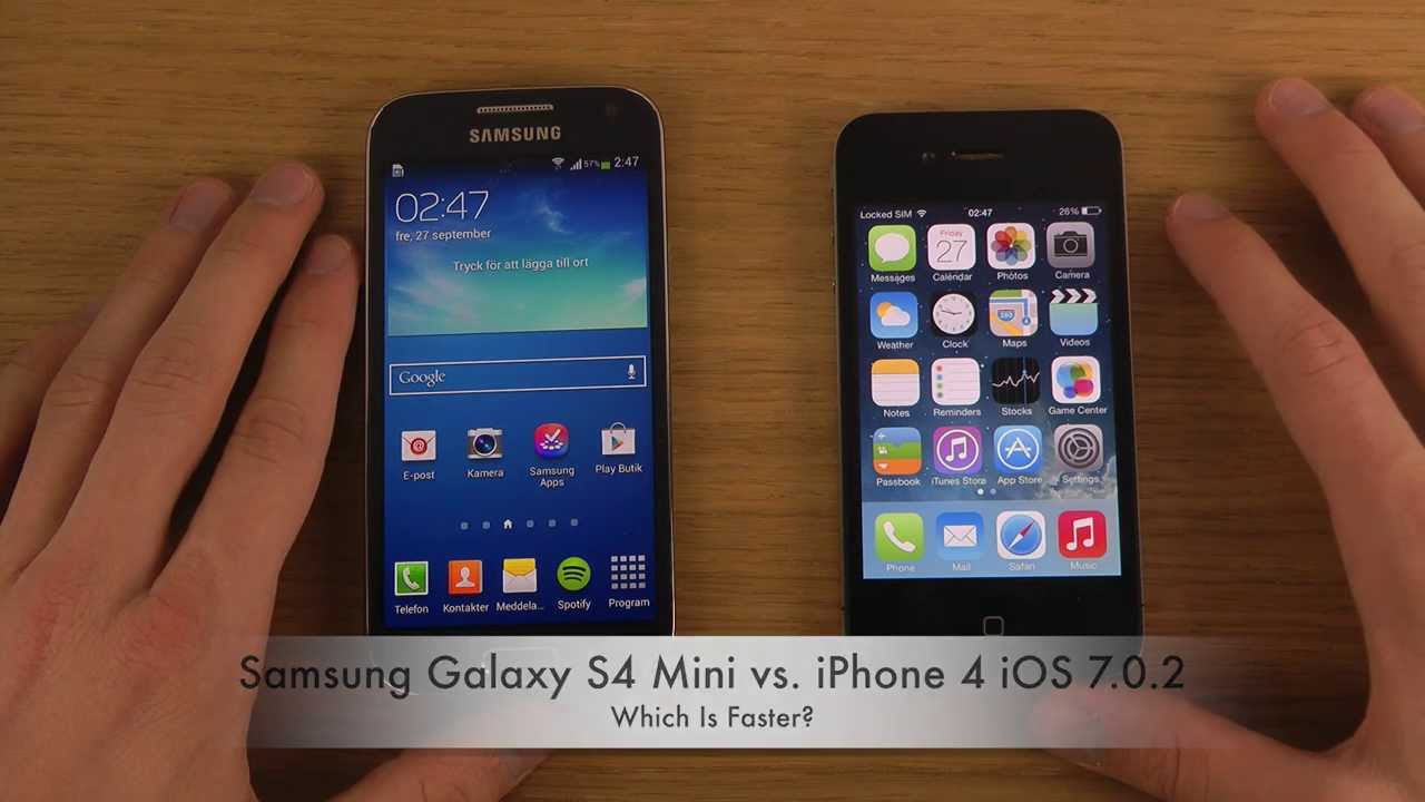 Iphone 4 vs samsung s4 mini