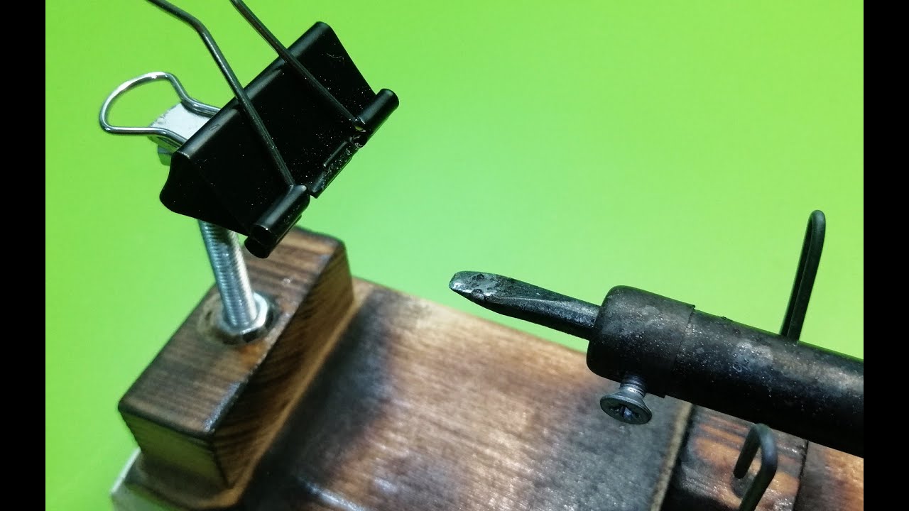 Now it will more convenient to work with a soldering iron . DIY