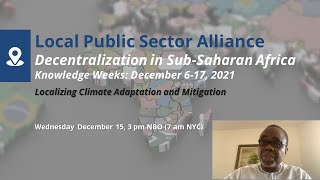 Localizing Climate Adaptation and Mitigation in Sub-Saharan Africa (Luc Gnacadja)