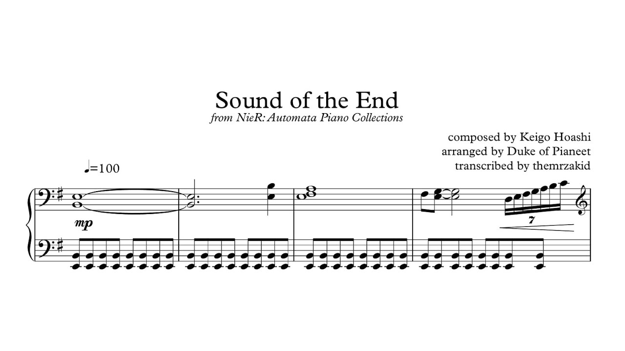 Sound of the End (transcription) - NieR Automata Piano Collections