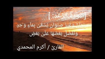 تلاوة من سورة الرعد بصوت القارئ / أكرم المحمدي