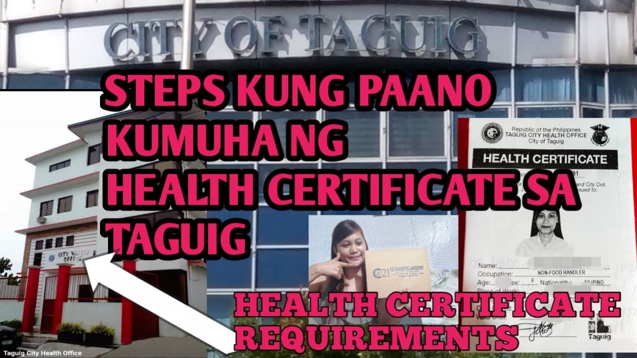 Paano kumuha ng Health certificate sa TAGUIG CITy YouTube