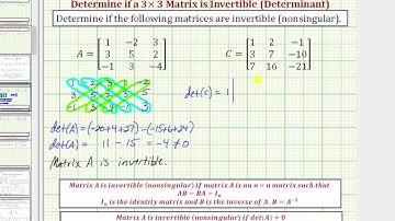 Ex: Determine if a 3x3 Matrix is Invertible (nonsingular) Using a Determinant