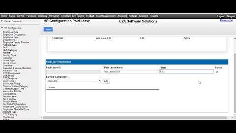 How to configure paid leave master in EVA ERP