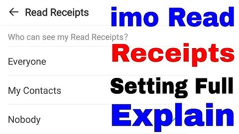 imo read receipts setting।। imo me read receipts setting Kaise kare।। read receipts setting in imo