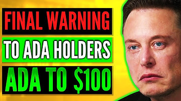 CARDANO TO $100! *FINAL WARNING!* WHAT ADA HOLDERS ARE NOT BEING TOLD! | ADA CARDANO NEWS TODAY