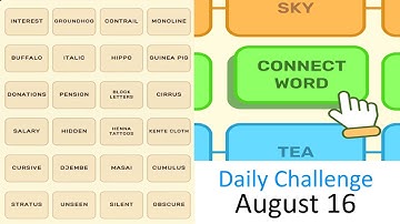 Connect Word Daily Challenge August 16 2025 Answers