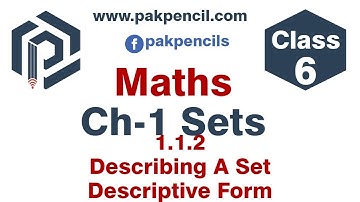 Class 6 Ch 1 How to Describe Set In Descriptive Form