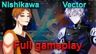 Nishikawa vs Vector. S-Rank vs Cyborg. Full gameplay. Best players. The Spike. Volleyball 3x3