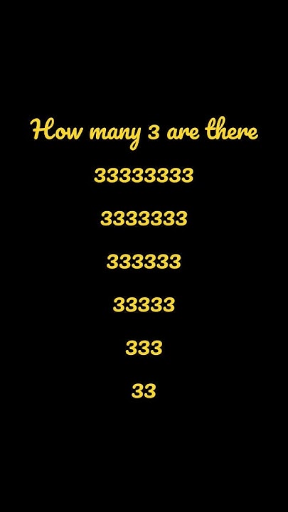 how-many-3-are-there-youtube
