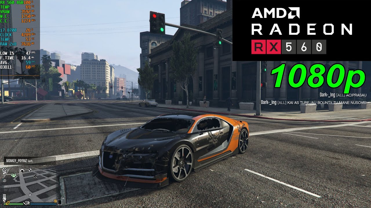 RX 560 4GB | GTA V Online - 1080p (tested in late 2021) - YouTube