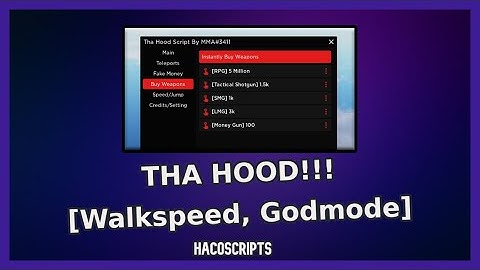 THA HOOD!!! [Fake Money, Walkspeed, Godmode] GUI