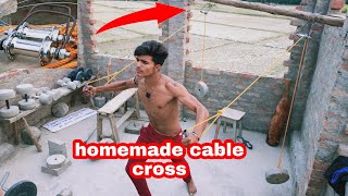 homemade cable crossover machine || puli kaise banaye ghar par || fit rishu