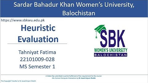 Sardar Bahadur Khan Women’s University: Heuristic Evaluation based on Nielsen’s Principles