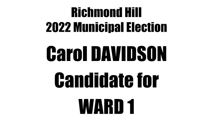 Candidate Conversation with Carol Davidson, Ward 1