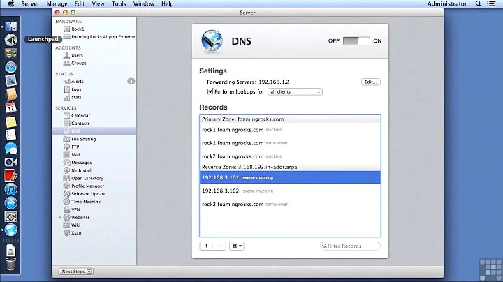 Apple Mountain Lion Server Tutorial | Configure A DNS Server
