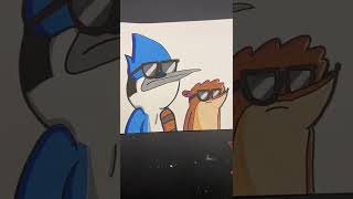 Drawing Mordecai and Rigby with Posca markers #shorts #posca Drawing Mordecai and Rigby with Posca markers #shorts #posca