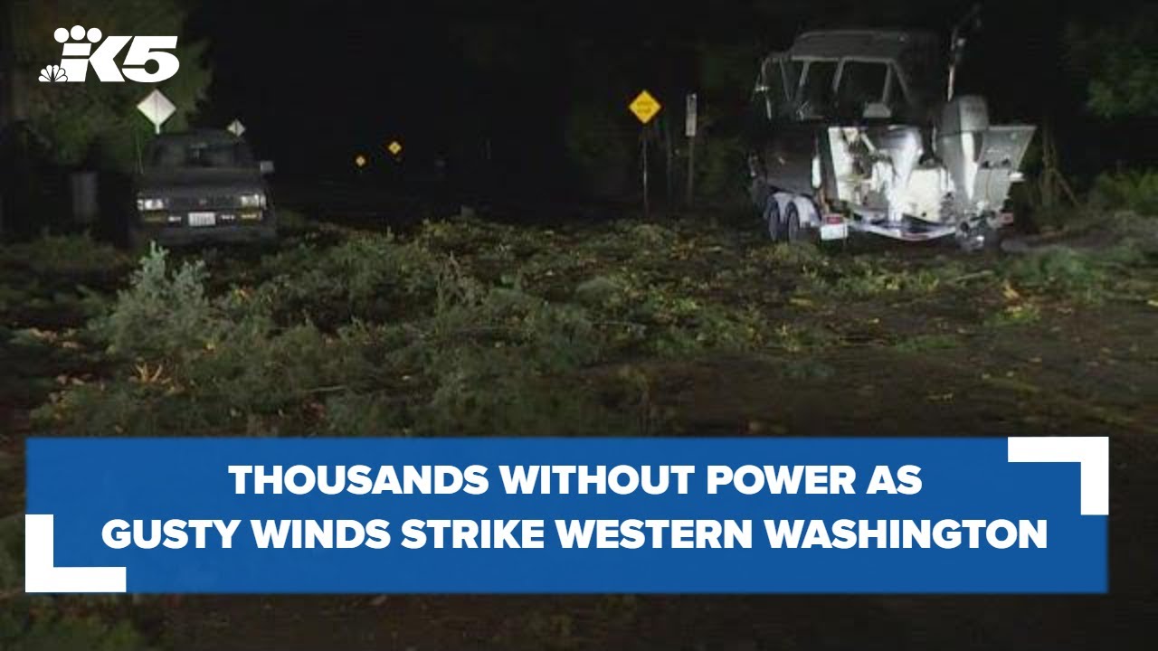Thousands without power, roads closed as gusty winds strike western ...