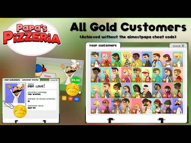 I just got all gold customers in Papa's Pizzeria (without using the  almostpapa cheat code)! : r/flipline