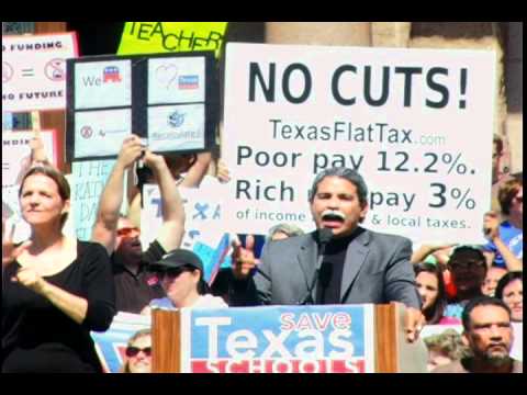 Michael Hinojosa speaking at Save Texas Schools Ra...